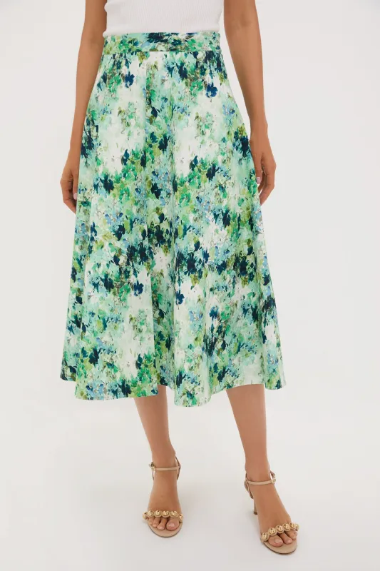 Water Lilies Cotton Seersucker Andrea Circle Skirt sold by Tuckernuck
