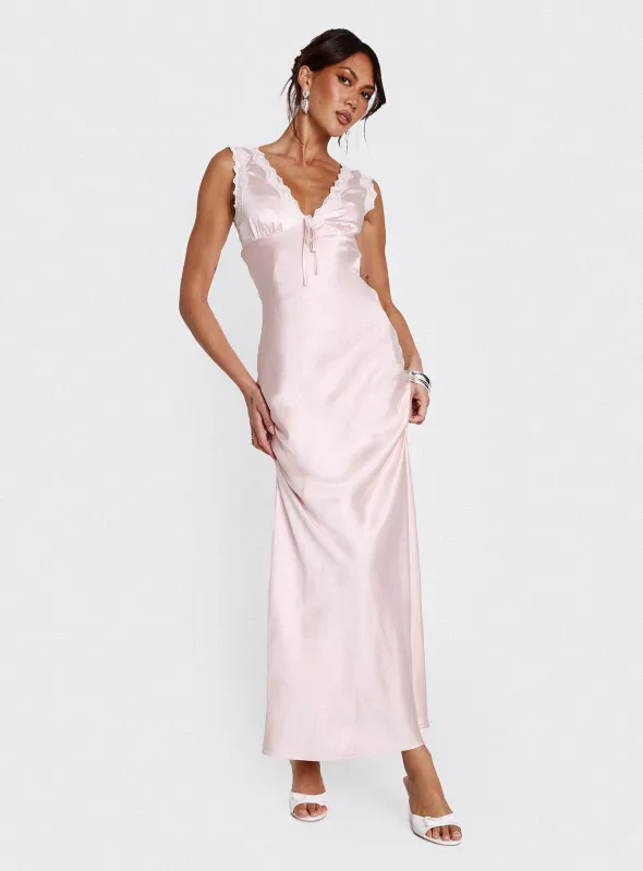 Liliya Lace Maxi Dress Pink sold by Princess Polly