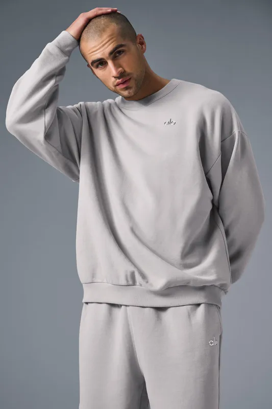 Washed Accolade Crew Neck Pullover - Grey Sky Wash sold by Alo Yoga