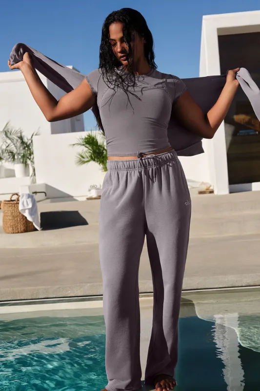 Washed Accolade Straight Leg Sweatpant - Cool Grey Wash sold by Alo Yoga