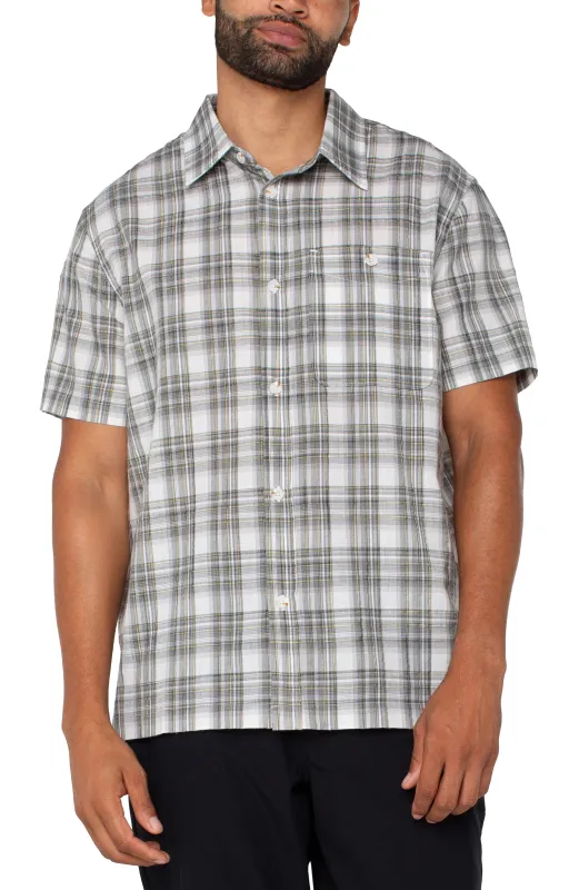 BUTTON UP SHORT SLEEVE SHIRT sold by Liverpool Jeans Company
