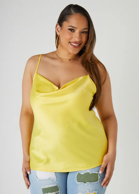 Cowl Neck Satin Cami sold by Ashley Stewart