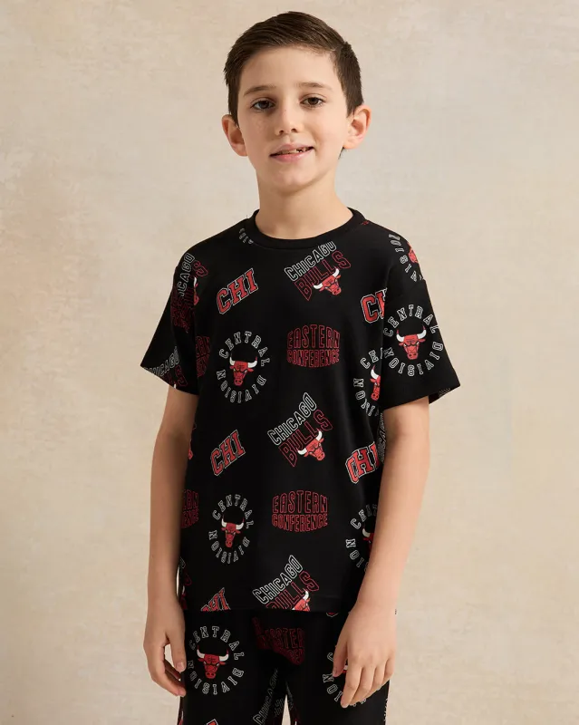 Boys Black Printed T-Shirt sold by Redtag
