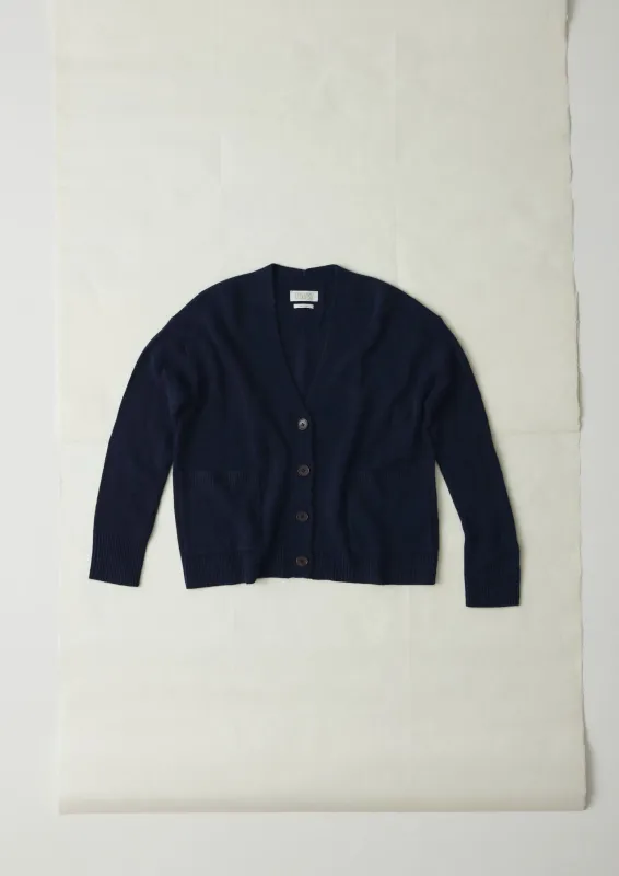 Ffion Wool Cashmere Boxy Cardigan | Darkest Navy sold by TOAST