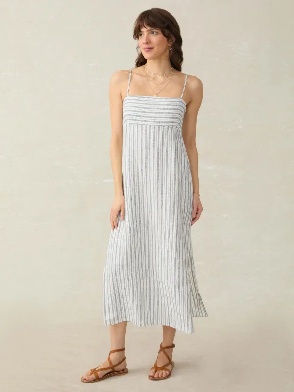 Sienna Linen Sun Dress - Oceanside Stripe sold by Faherty