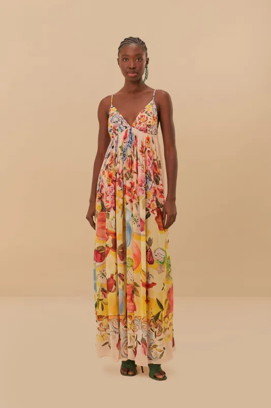Pink Garden Terrace Maxi Dress sold by FARM Rio