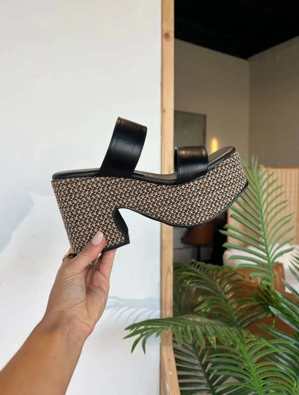Western Haven Platform Heels Black sold by Chic by Ally B
