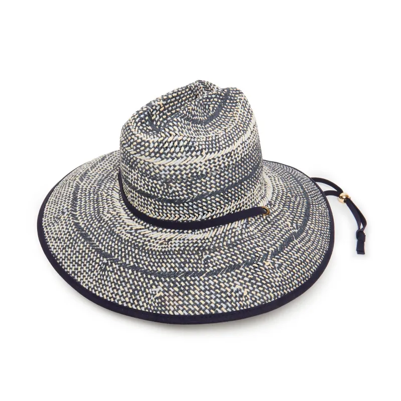 NAVY STRAW WOVEN HAT sold by Lele Sadoughi