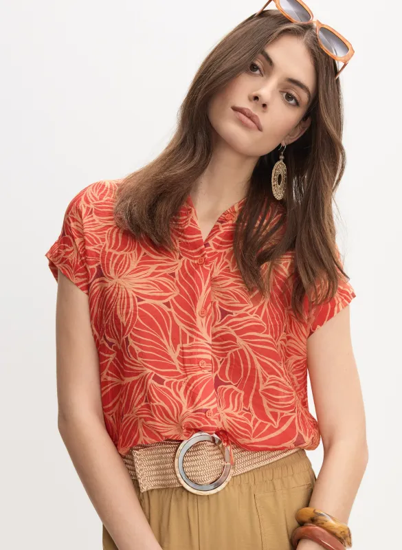 Tropical Button-Down Blouse sold by Melanie Lyne