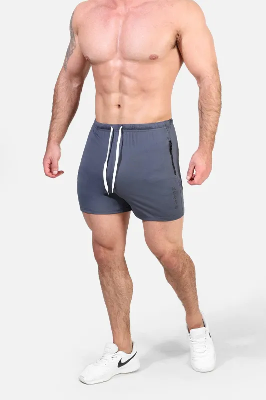 Agile Bodybuilding 4'' Shorts w Zipper Pockets - Gray Integrity sold by Jed North