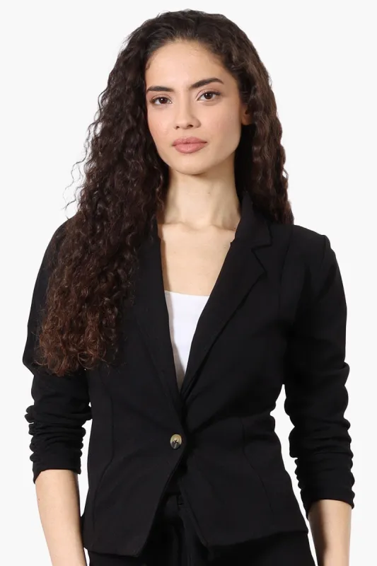 Majora Cinched Sleeve Single Button Blazer - Black sold by Fairweather
