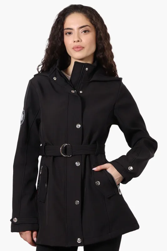 Canada Weather Gear Belted Soft Shell Lightweight Jacket - Black sold by Fairweather
