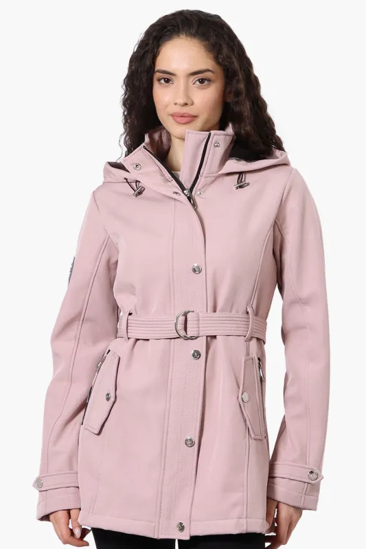 Canada Weather Gear Belted Soft Shell Lightweight Jacket - Pink sold by Fairweather