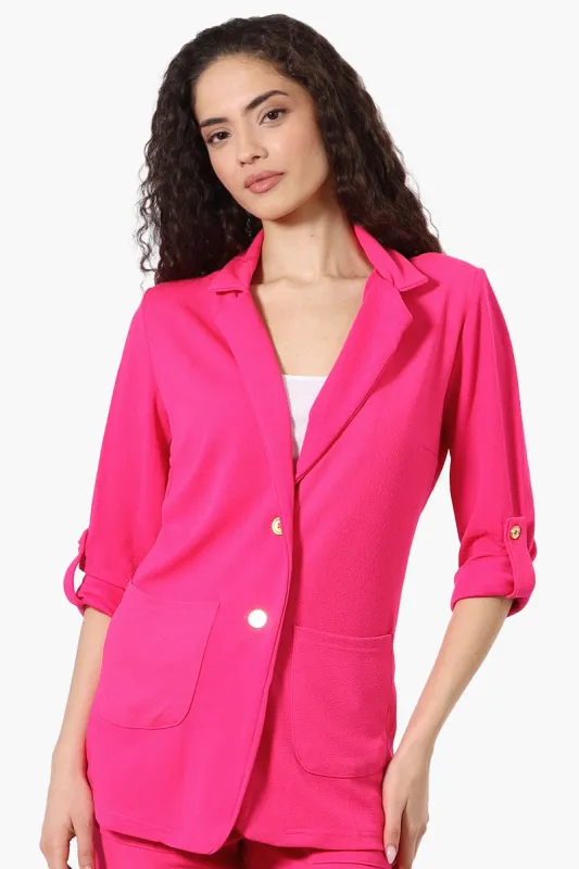 Majora Roll Up Sleeve Two Button Blazer - Pink sold by Fairweather