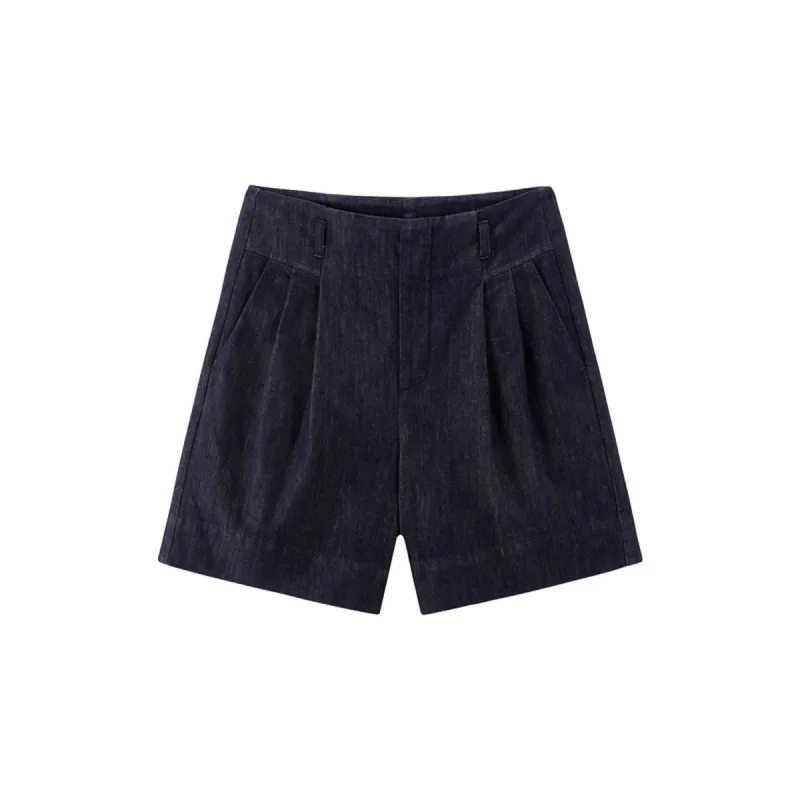 Women's High-Waist Wide-Leg Denim Shorts sold by PEACEBIRD