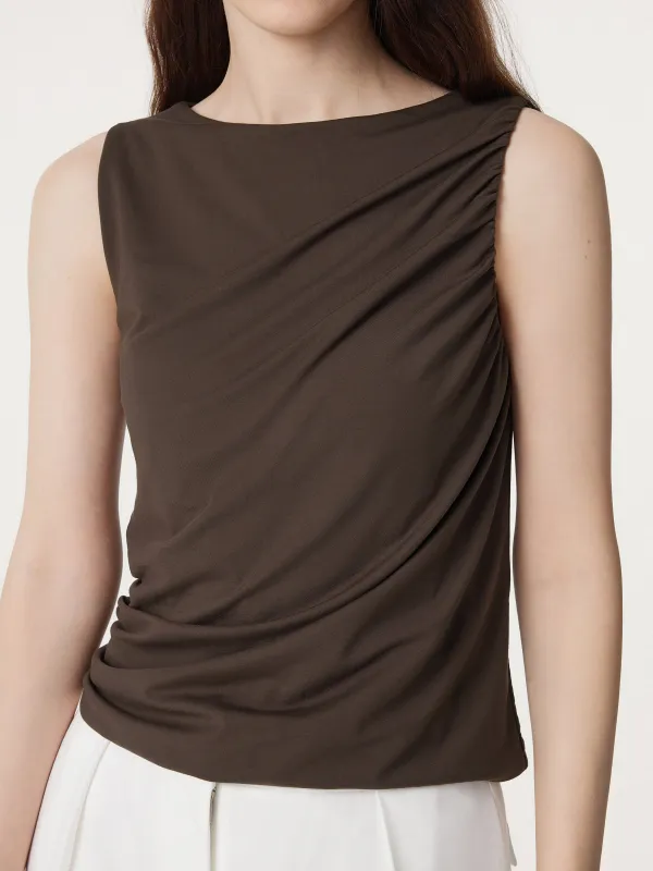 Modern Crewneck Ruched Tank sold by ogl move