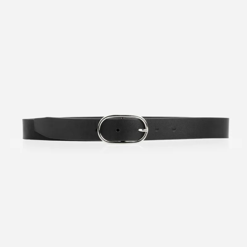 The Sleek Belt Silver Black sold by Poppy Barley