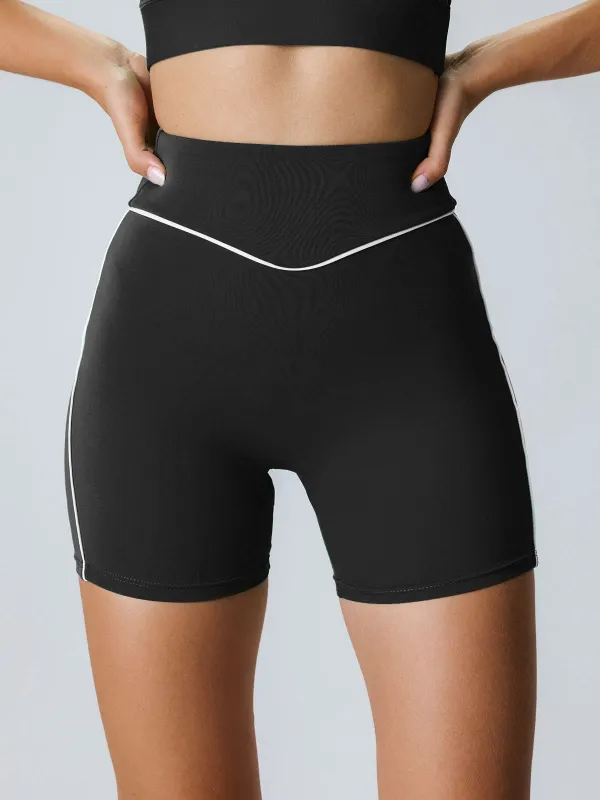 Black Natural Waisted Lycra® Short sold by BERLOOK