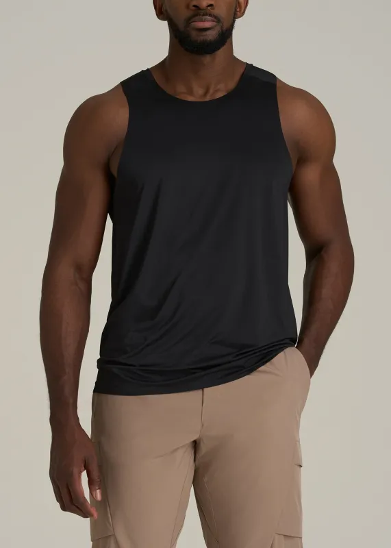 Perforated Training Singlet for Tall Men in Black sold by American Tall