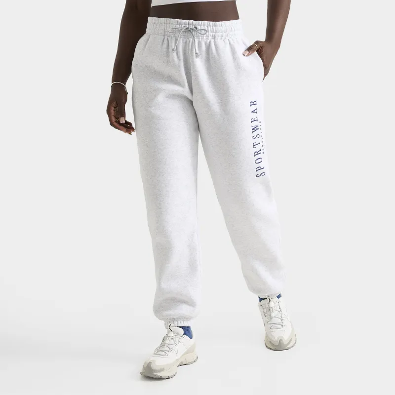 Nike Sportswear Women's Phoenix Fleece High-Rise Oversized Pants Birch Heather / Deep Royal Blue sold by JD Sports