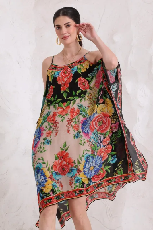 Spanish Flowers C-S Shoulder Kaftan sold by Czarina