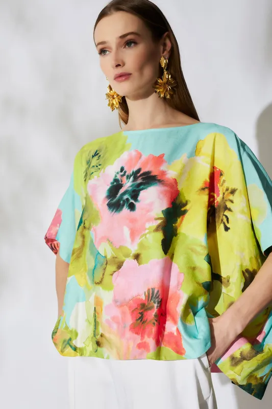 Ophelia Linen Caftan Top sold by Natori
