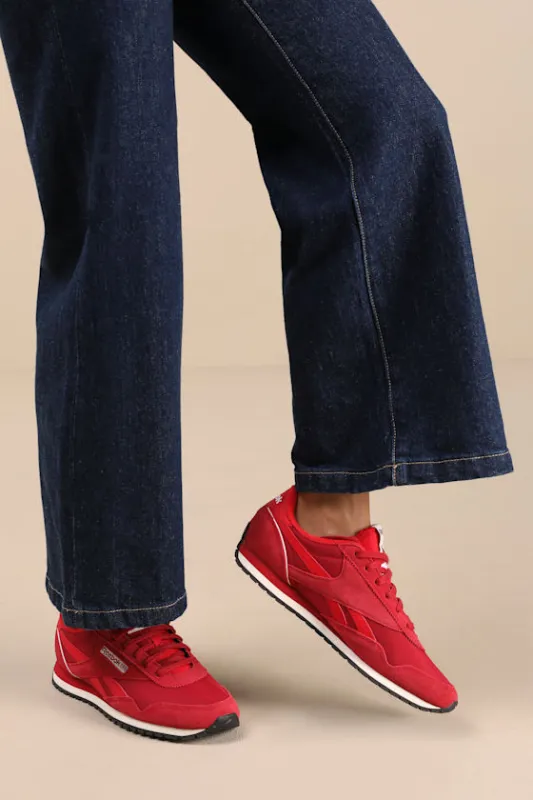 Classic AZ Red and White Lace-Up Sneakers sold by Lulus