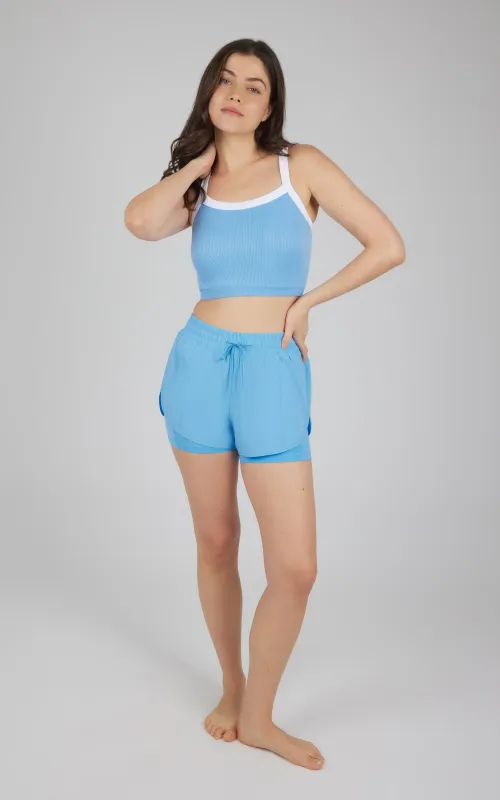 2 PC Seamless Bra Tank + Lightstreme 2 in 1 Short sold by 90 Degree By Reflex