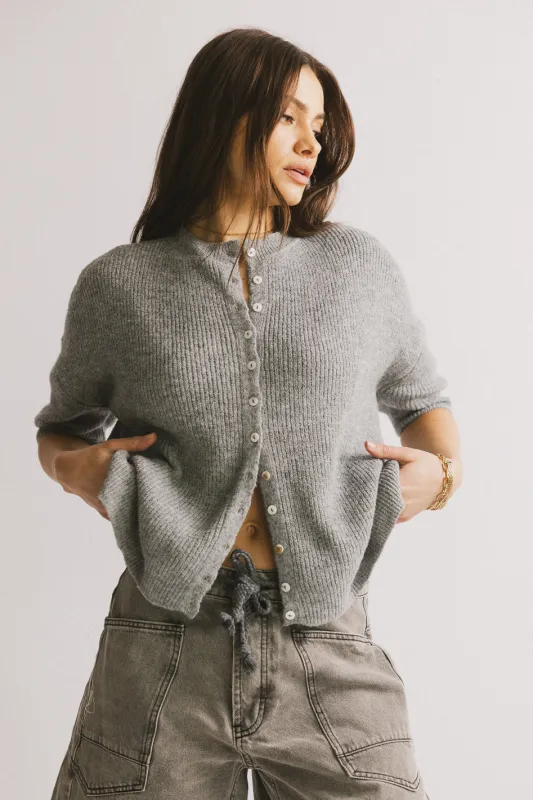 Leah Knit Cardigan in Heather Grey - FINAL SALE sold by bohme