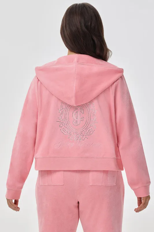 Plus-Size Crown Heritage Cotton Velour Hoodie sold by Juicy Couture