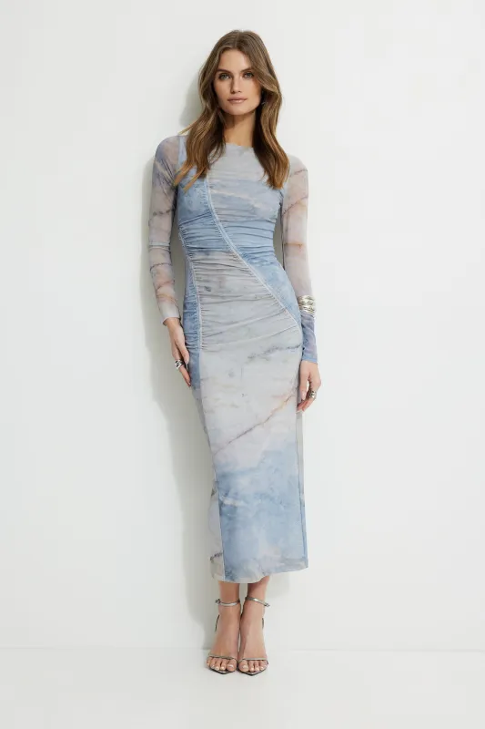 Shirred Mesh Maxi Dress sold by Dynamite