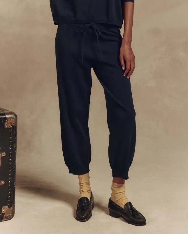 The Lantern Pant. -- Dark Navy sold by THE GREAT.