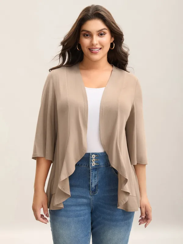 Lotus Hem Curvy Kimono Cover-Up sold by Bloomchic