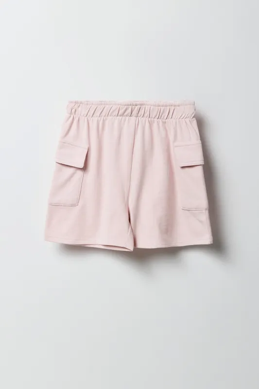 Girls Washed Fleece Cargo Short sold by Urban Planet