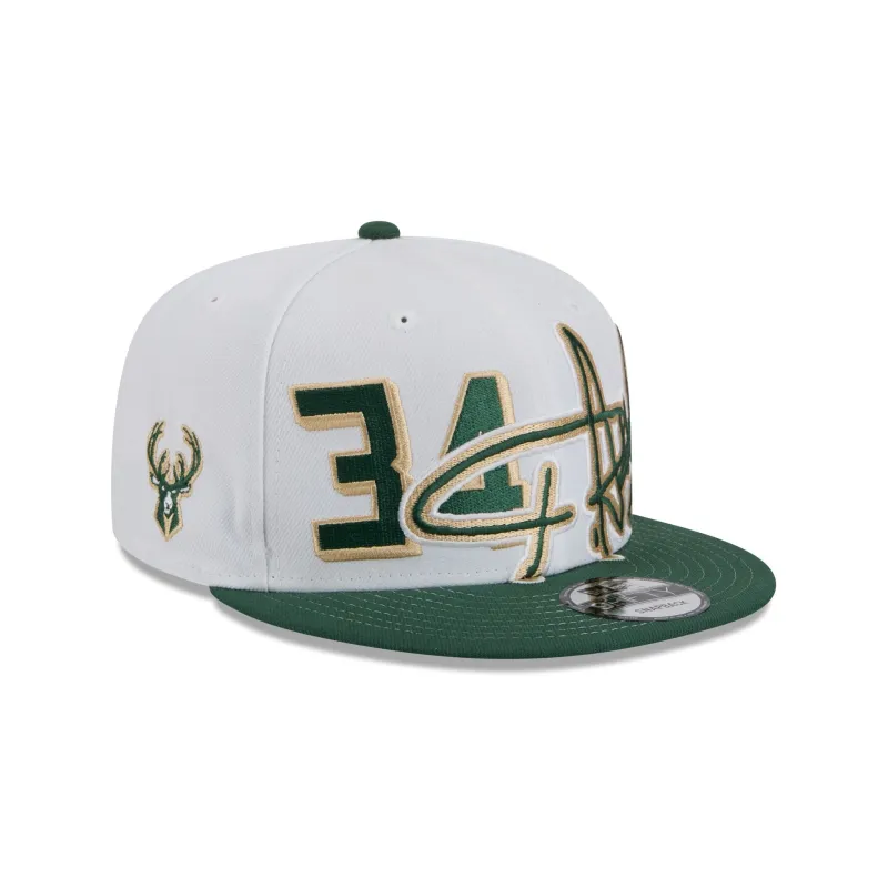 Milwaukee Bucks Giannis Antetokounmpo Signature 9FIFTY Snapback Hat sold by New Era