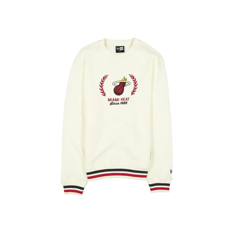 Miami Heat Throwback Chrome White Crewneck sold by New Era