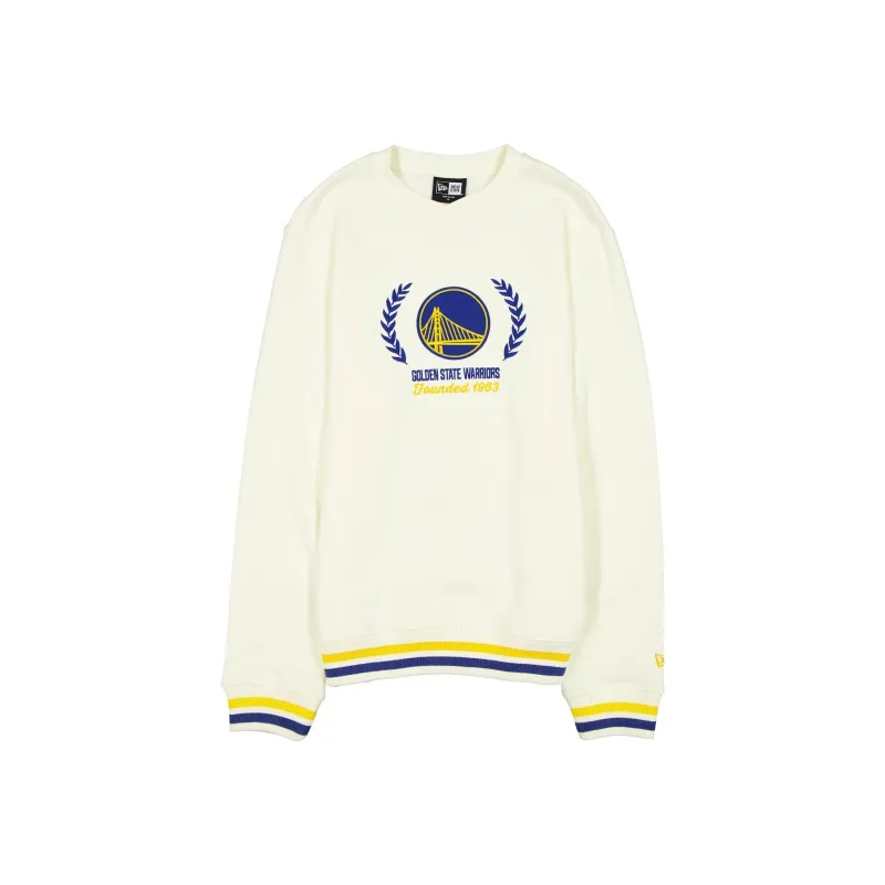 Golden State Warriors Throwback Chrome White Crewneck sold by New Era