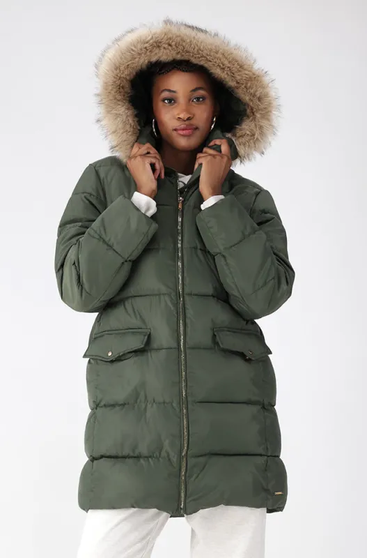 Tia Puffer Jacket _ 155575 _ Fatigue sold by Dunns