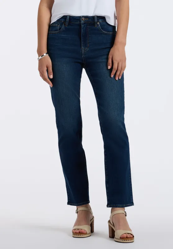 High Rise Straight Jayden Women's Jeans, Indigo Contrast - BL16062 sold by Buffalo David Bitton