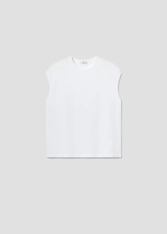 Leonard Sleeveless Tee in White sold by Agolde