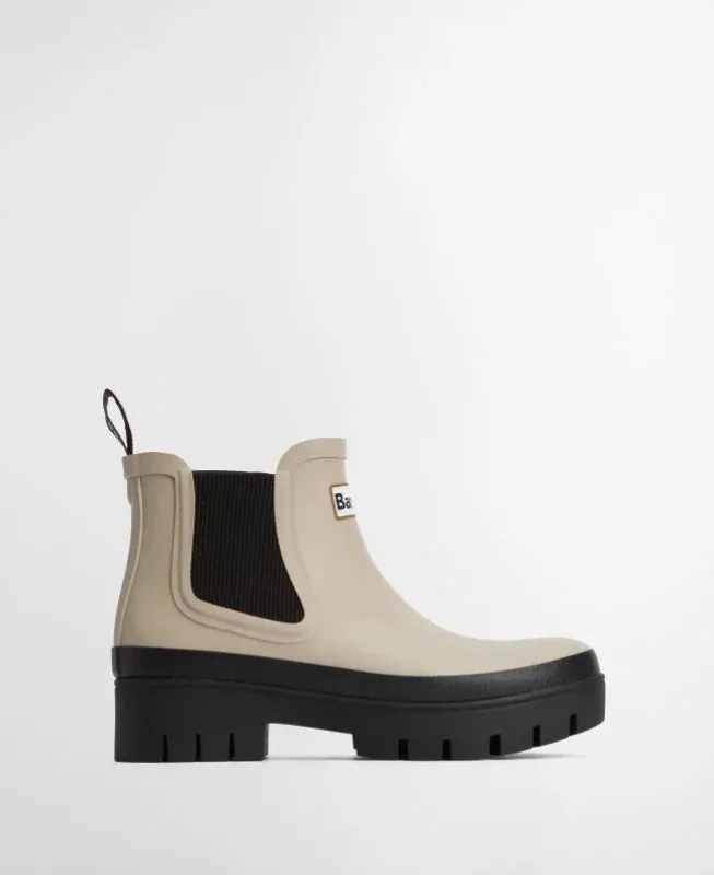 Barbour HALTON Womens Chelsea Wellies Light Sand/Black sold by Shuperb