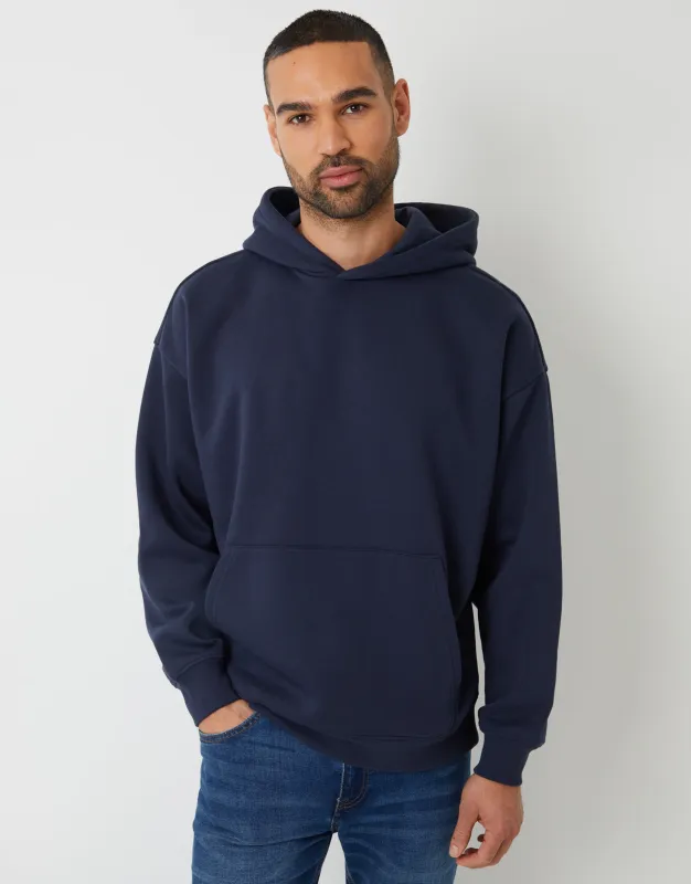 Threadbare Men's Navy Relaxed Fit Pullover Hoodie sold by Threadbare