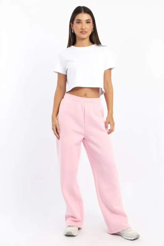 Pink Track Pants Wide Leg sold by Ally Fashion