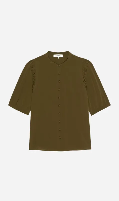Frame Denim | The Silk Gathered Top - Juniper sold by Sister & Co