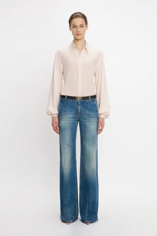 Blouson Sleeve Blouse In Blush sold by Victoria Beckham