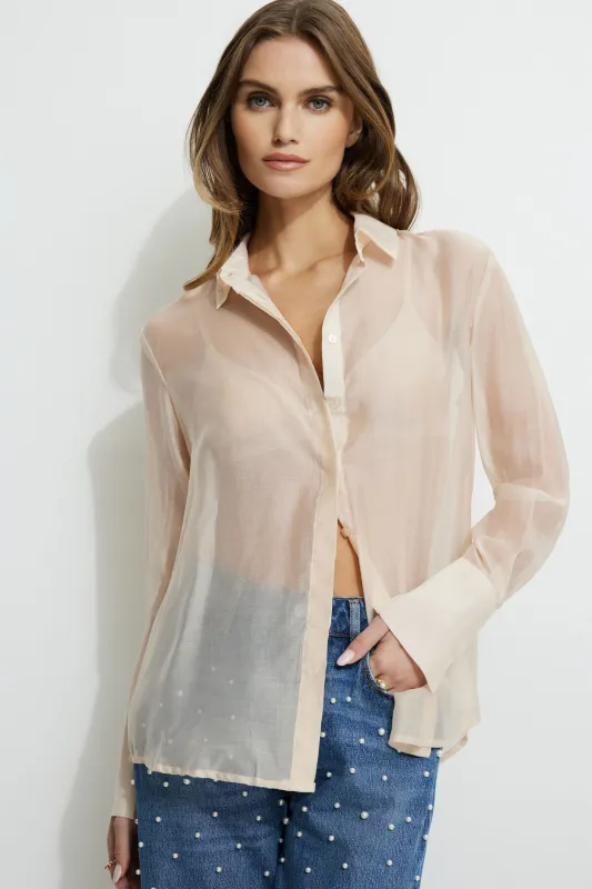 Sheer Relaxed Shirt sold by Dynamite