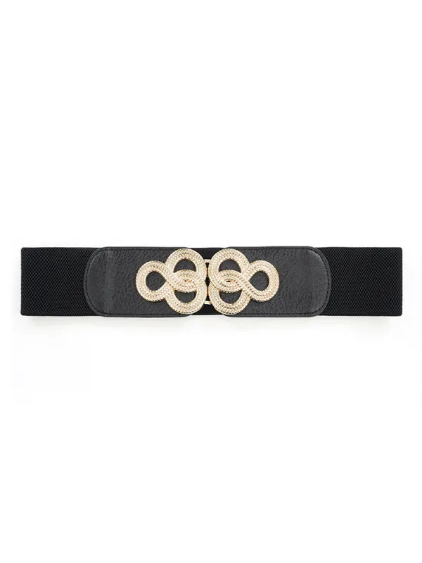 Metal Buckle Detail Embossed Patchwork Belt sold by Bloomchic