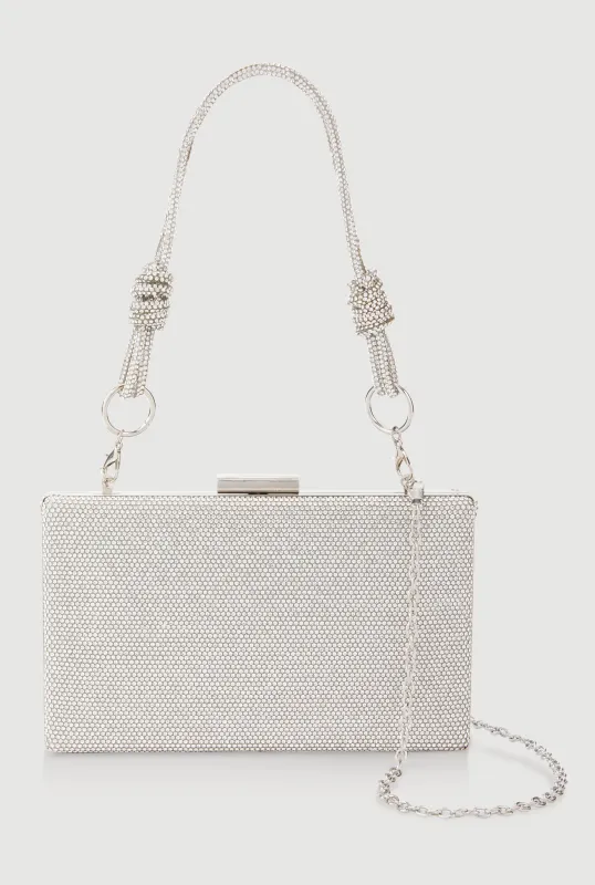 Rhinestone Studded Convertible Strap Crossbody Clutch sold by Rainbow