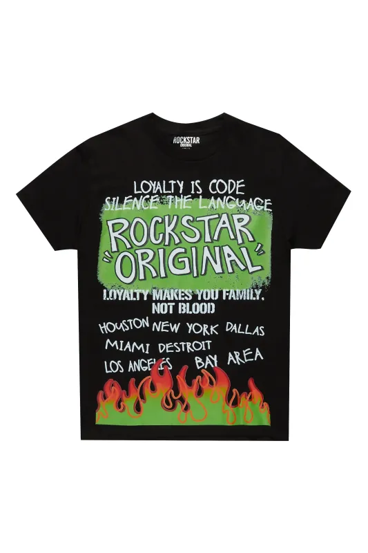 Boys Beno Black Graphic T-Shirt sold by Rockstar Original