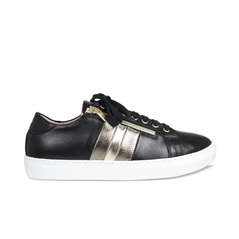 Sprint: Black Leather & Metallic sold by Sole Bliss